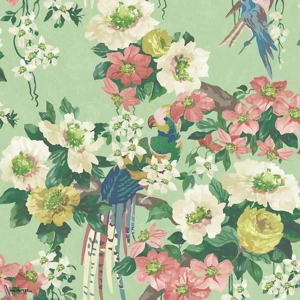 Floral Serenade Tapete-1838 wallcoverings-Verde-Rolle-Selected Wallpapers-Interiors