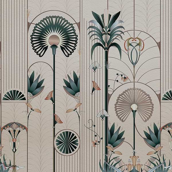 Floreal wallpaper-Les Dominotiers-Beige-Non Woven 70 cm-Selected-Wallpapers-Interiors