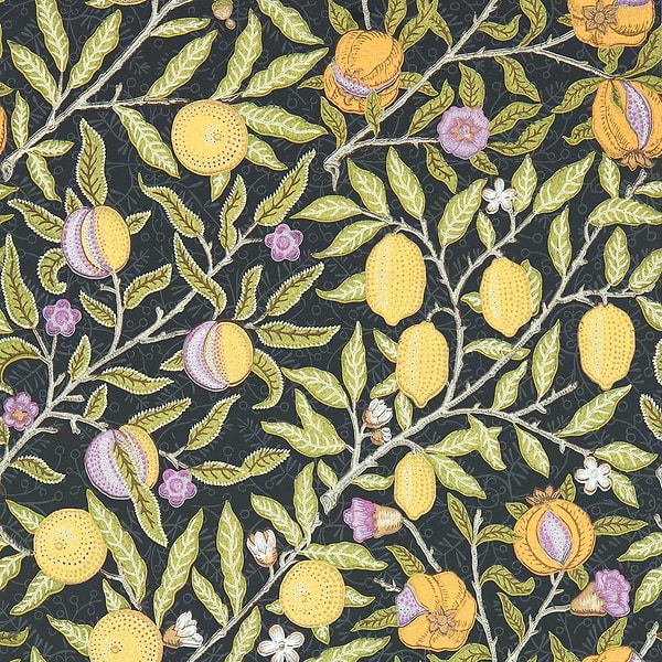 Fruit-wallpaper-Morris & Co-Twilight-Roll-Selected-Wallpapers-Interiors