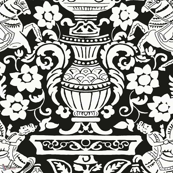 Galway Tapete-Thibaut-Black-Rolle-Selected Wallpapers-Interiors