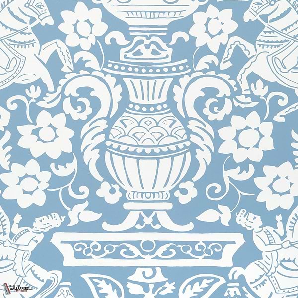 Galway Tapete-Thibaut-Blue-Rolle-Selected Wallpapers-Interiors