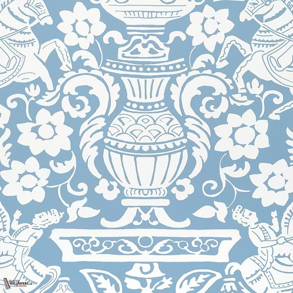 Galway Tapete-Thibaut-Blue-Rolle-Selected Wallpapers-Interiors