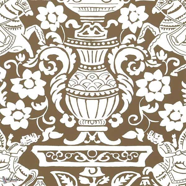 Galway Tapete-Thibaut-Brown-Rolle-Selected Wallpapers-Interiors