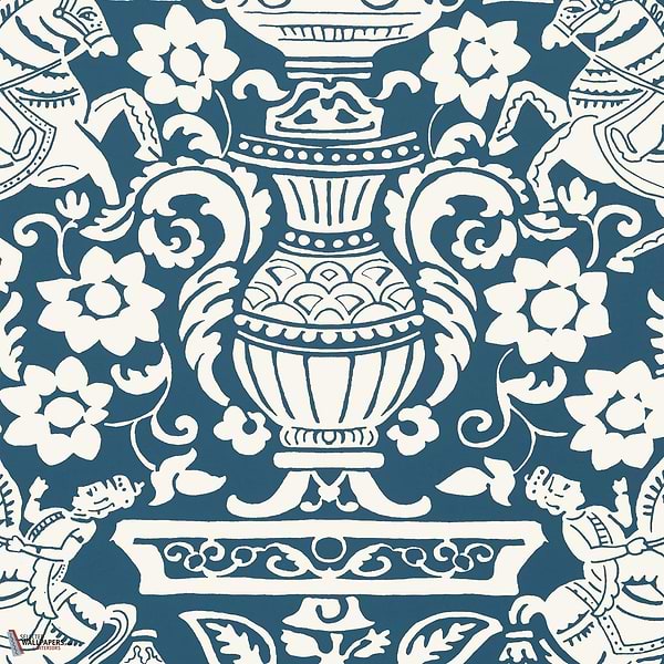 Galway Tapete-Thibaut-Navy-Rolle-Selected Wallpapers-Interiors