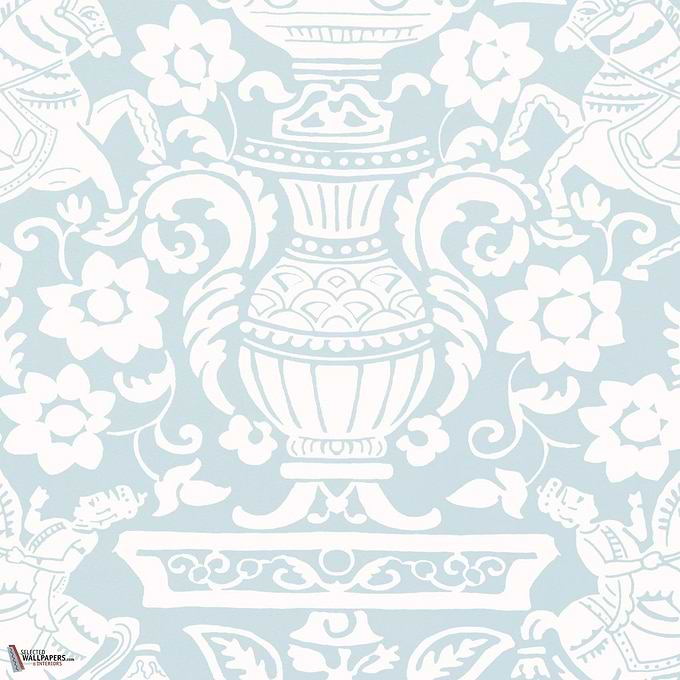 Galway Tapete-Thibaut-Spa Blue-Rolle-Selected Wallpapers-Interiors