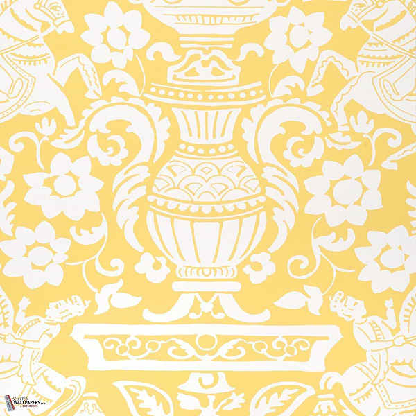 Galway Tapete-Thibaut-Yellow-Rolle-Selected Wallpapers-Interiors
