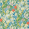 Golden Lily-wallpaper-Morris & Co-Twister-Roll-Selected-Wallpapers-Interiors