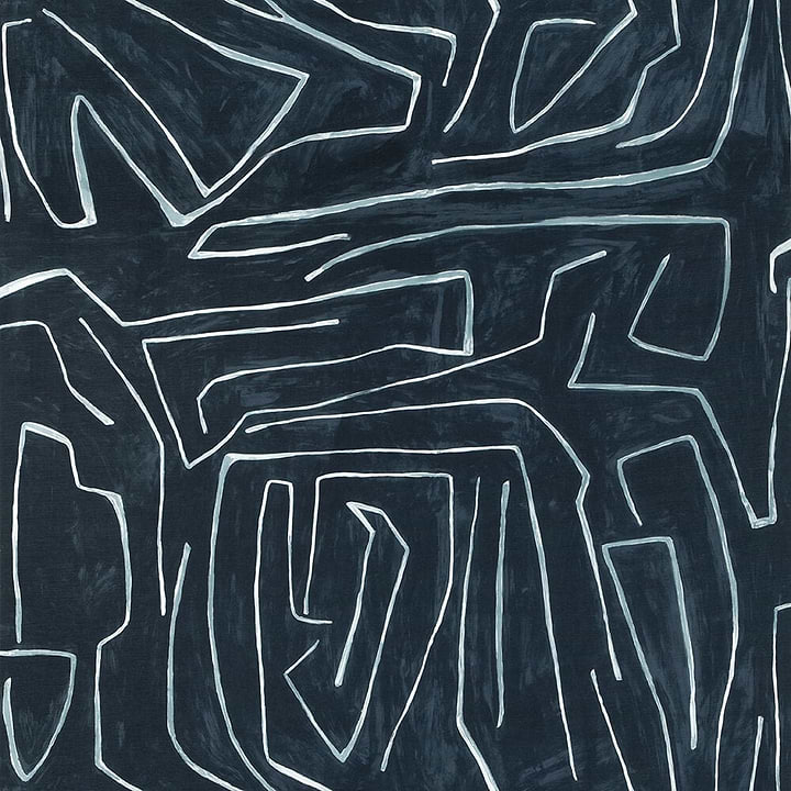 Graffito fabric-Kelly Wearstler-Navy-Meter (M1)-GWF-3530.505-Selected Wallpapers