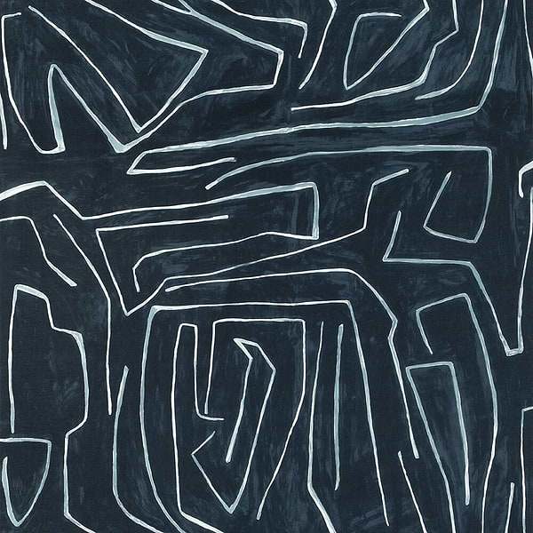 Graffito fabric-Kelly Wearstler-Navy-Meter (M1)-GWF-3530.505-Selected Wallpapers