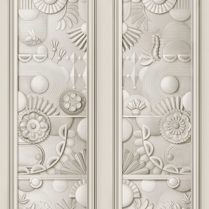 Greenhouse Gathering Window-Moooi-behang-Oyster White-Paneel-Selected-Wallpapers-Interiors