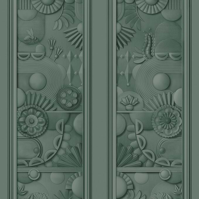 Greenhouse Gathering Window-Moooi-behang-Forest Green-Paneel-Selected-Wallpapers-Interiors