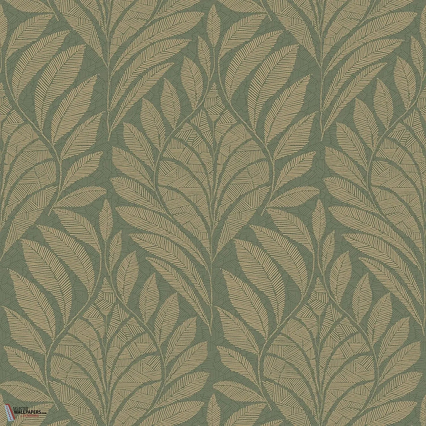 Gustav wallpaper-Casamance-Vert de Gris/Dore-Roll-Selected Wallpapers-Interiors