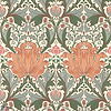 Helena-Morris & Co-Peach/Teal-Roll-Selected-Wallpapers-Interiors