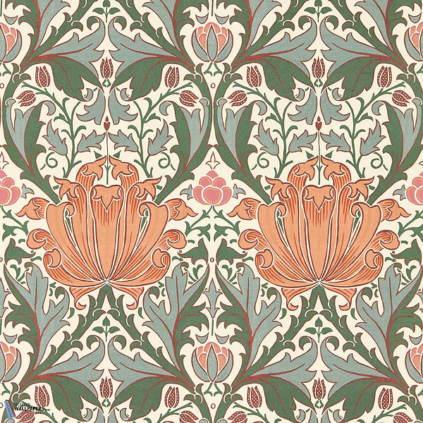 Helena-Morris & Co-Peach/Teal-Roll-Selected-Wallpapers-Interiors