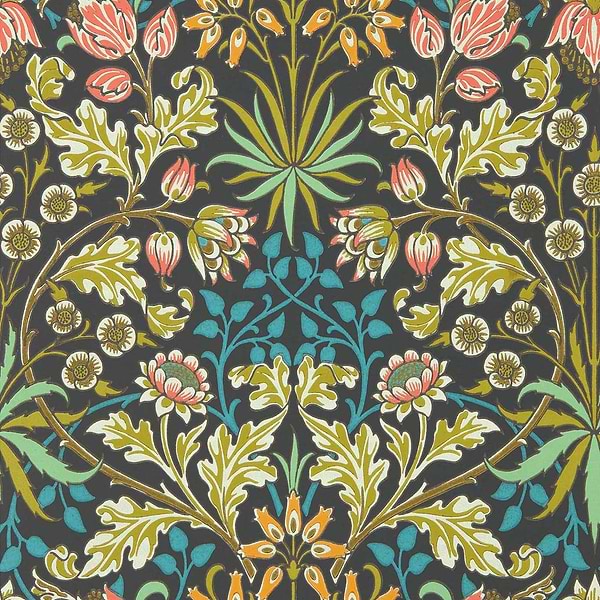 Hyacinth-Tapete-Morris & Co-Enchanted Green-Rolle-Selected-Wallpapers-Interiors