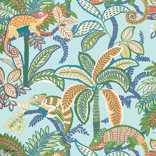 Iggy wallpaper-Thibaut-Poolside-Roll-Selected Wallpapers-Interiors