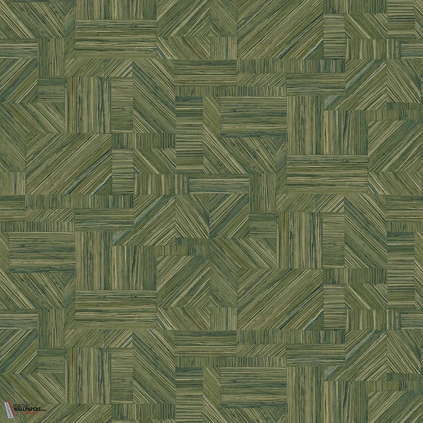 Imbrication wallpaper-Casamance-Vert de Mousse-Roll-Selected-Wallpapers-Interiors