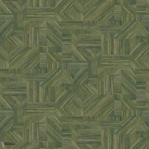 Imbrication wallpaper-Casamance-Vert de Mousse-Roll-Selected-Wallpapers-Interiors