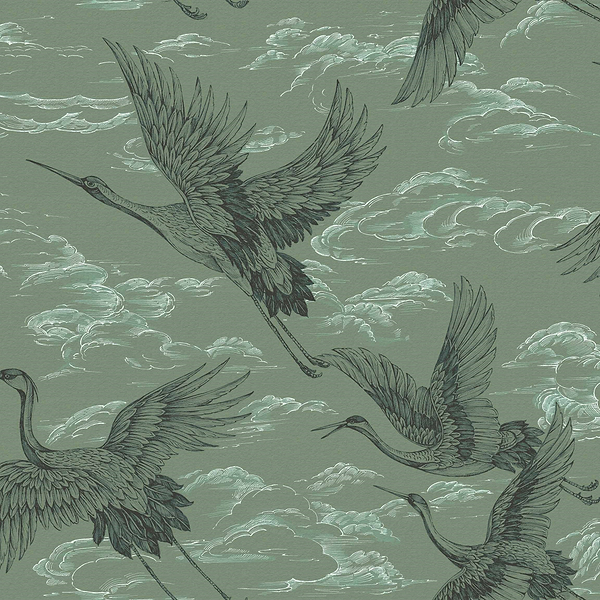 Imperial Ibis-Coordonne-wallpaper-Jade-Non Woven-Selected-Wallpapers-Interiors