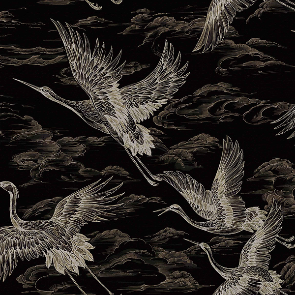 Imperial Ibis-Coordonne-wallpaper-Onyx-Non Woven-Selected-Wallpapers-Interiors