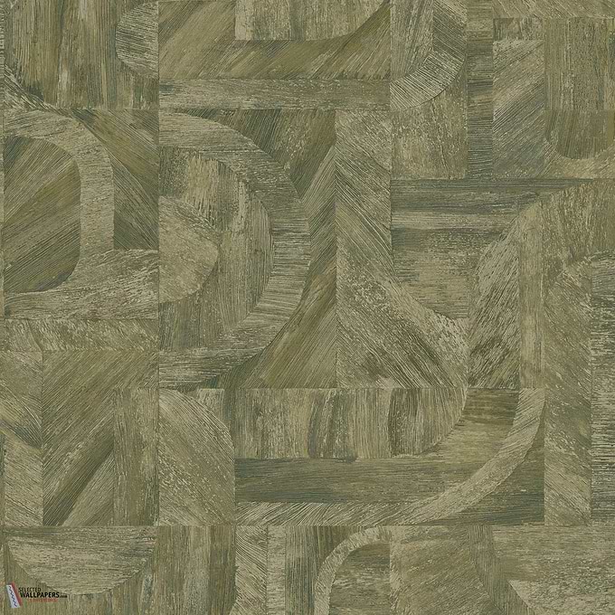 Intarsia wallpaper-Casamance-Kaki-Roll-Selected-Wallpapers-Interiors