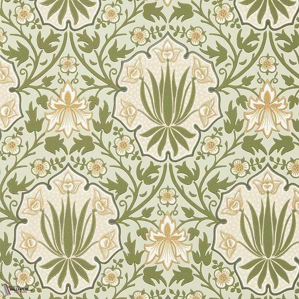 Iris & Rose wallpaper-Morris & Co-Bayleaf/Weld-Roll-Selected Wallpapers-Interiors
