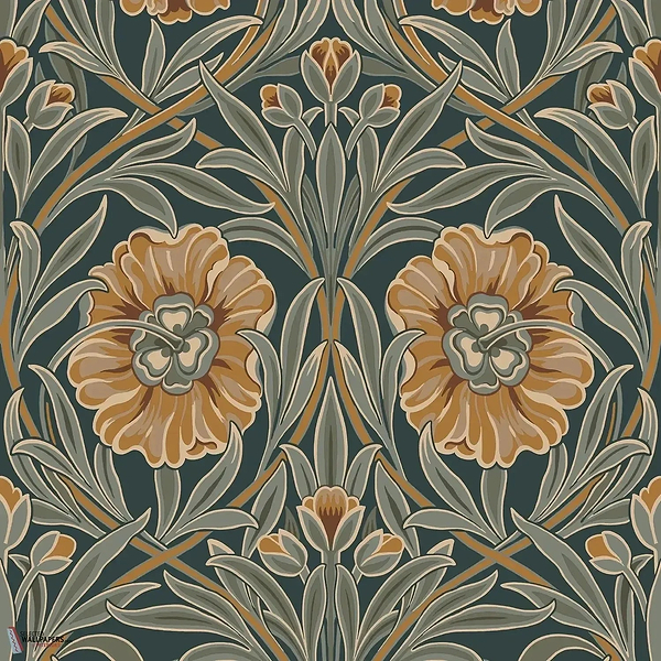 Isadora wallpaper-Casamance-Vert Anglais/Celadon-Roll-Selected Wallpapers-Interiors