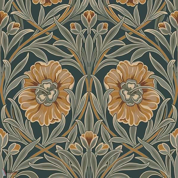 Isadora wallpaper-Casamance-Vert Anglais/Celadon-Roll-Selected Wallpapers-Interiors