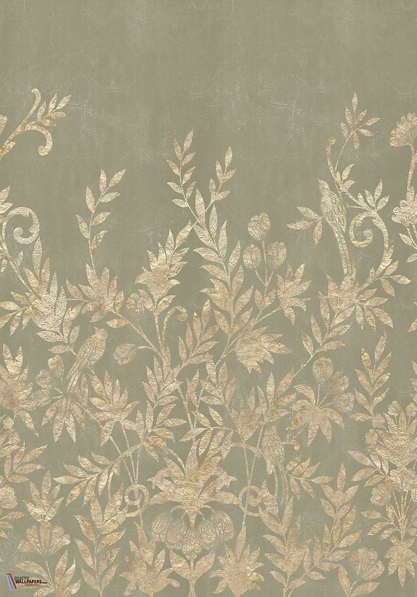 Jardin de Diane Tapete-Casamance-Lichen/Dore-Set-Selected-Wallpapers-Interiors