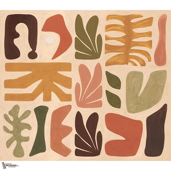 Jorge Tapete-Casamance-Nude/Kaki-Set-Selected-Wallpapers-Interiors