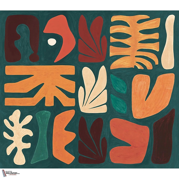 Jorge Tapete-Casamance-Petrole/Garance-Set-Selected-Wallpapers-Interiors