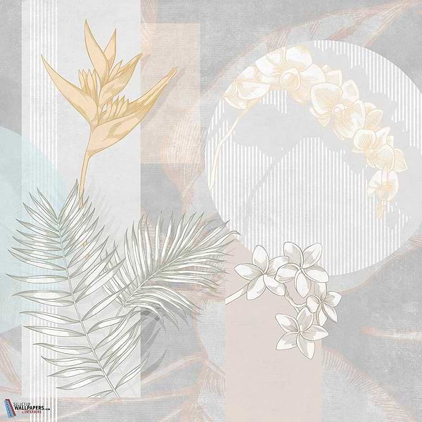 Kauai Flowers-Tecnografica-Tapete-Grey-Fabric Vinyl-Selected Wallpapers
