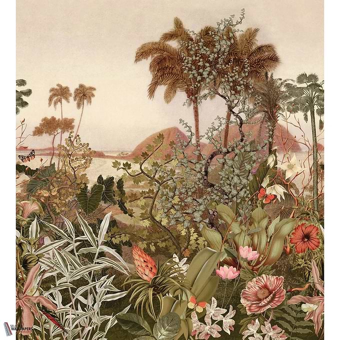 Kisama Tapete-Casamance-Kaki/Multico-Set-Selected-Wallpapers-Interiors