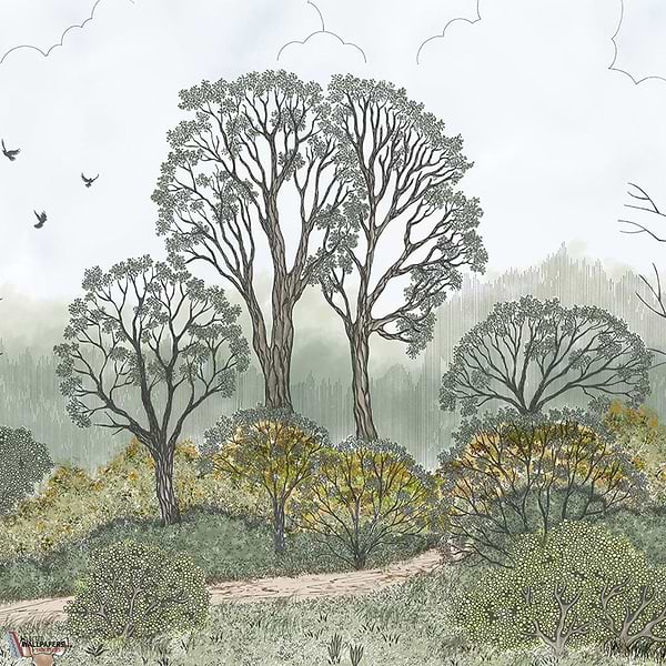 La biche aux bois wallpaper-Les Dominotiers-Selected Wallpapers-Interiors