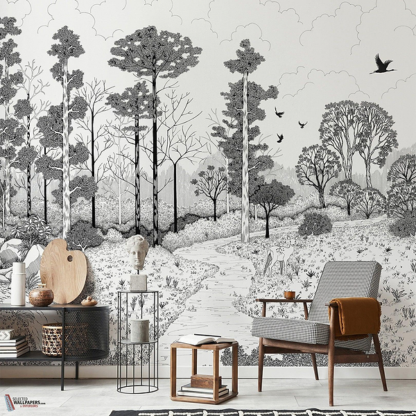 La biche aux bois wallpaper-Les Dominotiers-Selected Wallpapers-Interiors