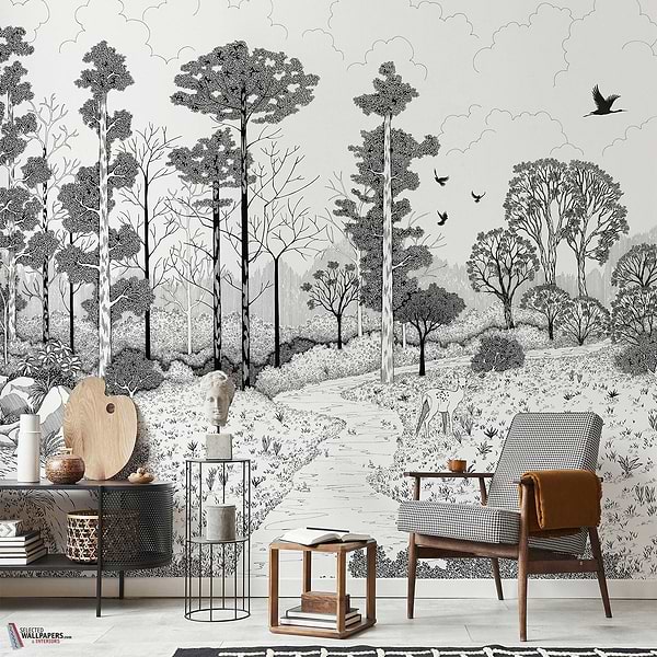 La biche aux bois wallpaper-Les Dominotiers-Selected Wallpapers-Interiors