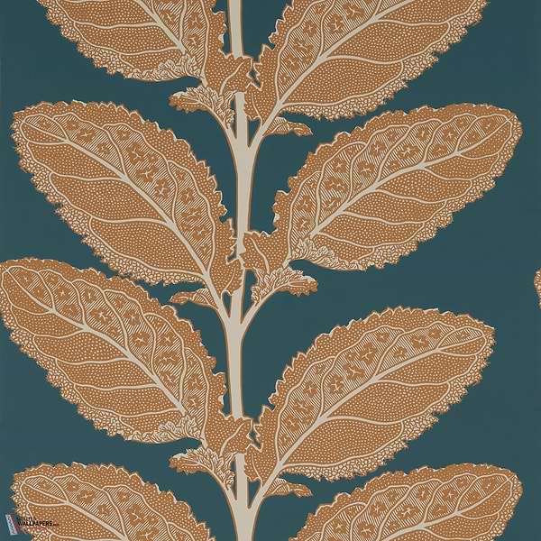 Lacinato wallpaper-Thibaut-Ochre and mineral-Roll-Selected Wallpapers-Interiors