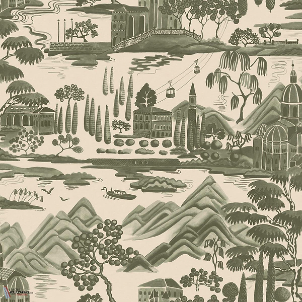 Lake Como Tapete-Sandberg-Forest Green-Rolle-Selected Wallpapers-Interiors