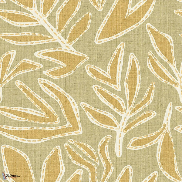 Lanzea behang-Casamance-Amande/Paille-Rol-Selected Wallpapers-Interiors
