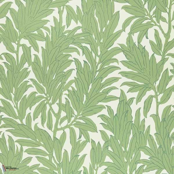 Laurel Leaf wallpaper-1838 wallcoverings-Verde-Roll-Selected Wallpapers-Interiors