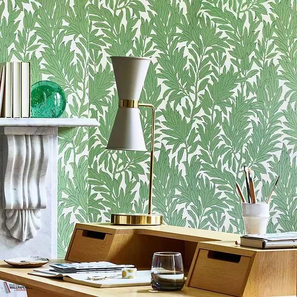 Laurel Leaf wallpaper-1838 wallcoverings-Selected Wallpapers-Interiors