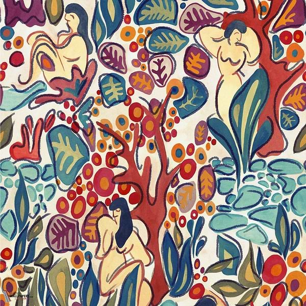 Le Donne di Gioia-Mind the Gap-wallpaper-Multicolor-300 cm (standaard)-Selected-Wallpapers-Interiors