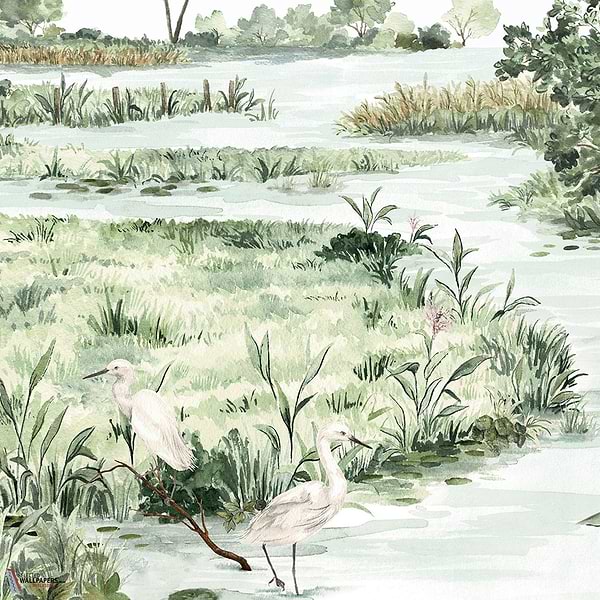 Le marais des Aigrettes wallpaper-Les Dominotiers-Selected Wallpapers-Interiors