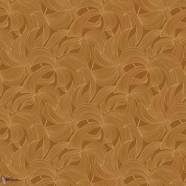 Leontine wallpaper-Casamance-Ambre/Dore-Roll-Selected Wallpapers-Interiors