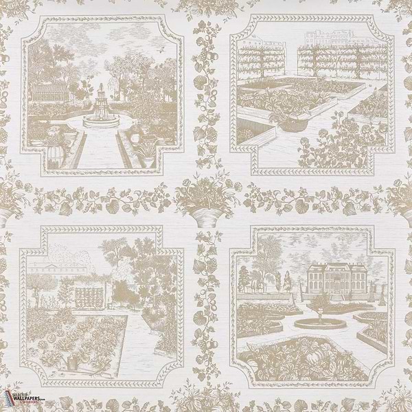 Les Quatre Potagers wallpaper-Pierre Frey-Travertin-Meter (M1)-Selected Wallpapers-Interiors