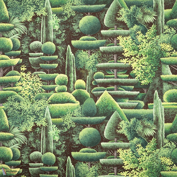 Les Topiaires wallpaper-Pierre Frey-Jardin-Meter (M1)-Selected Wallpapers-Interiors