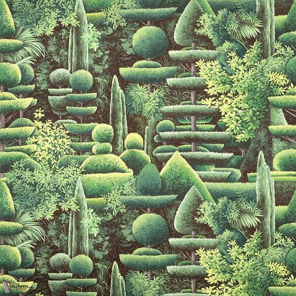 Les Topiaires wallpaper-Pierre Frey-Jardin-Meter (M1)-Selected Wallpapers-Interiors