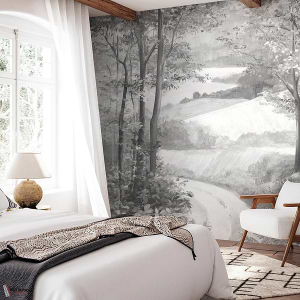 L'orée du bois wallpaper-Les Dominotiers-Selected Wallpapers-Interiors