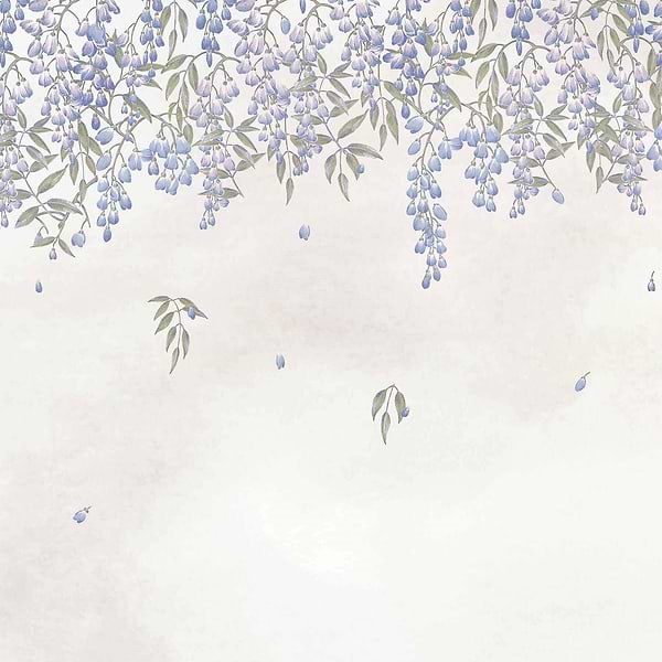 Manuela-Wallpaper-Coordonne-Lila/Indigo-Linnen-A00324-Selected Wallpapers