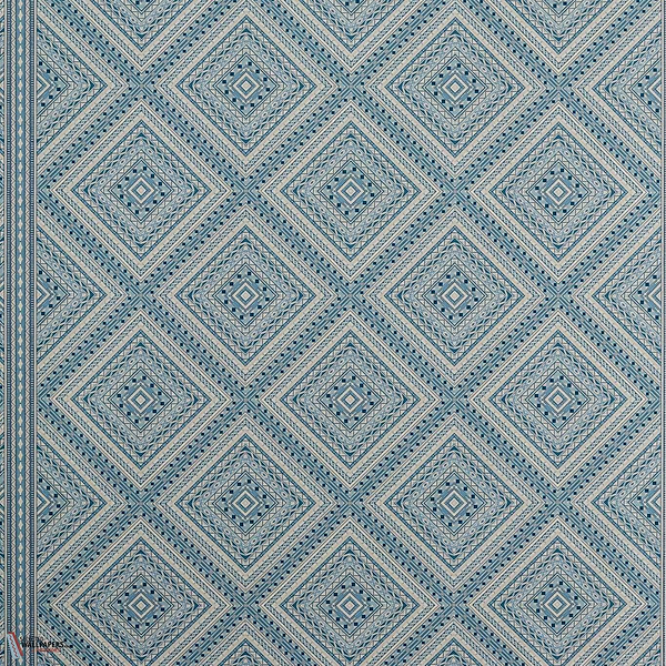 Marquetry Trellis Tapete-Zoffany-Azure-Meter-Selected Wallpapers-Interiors
